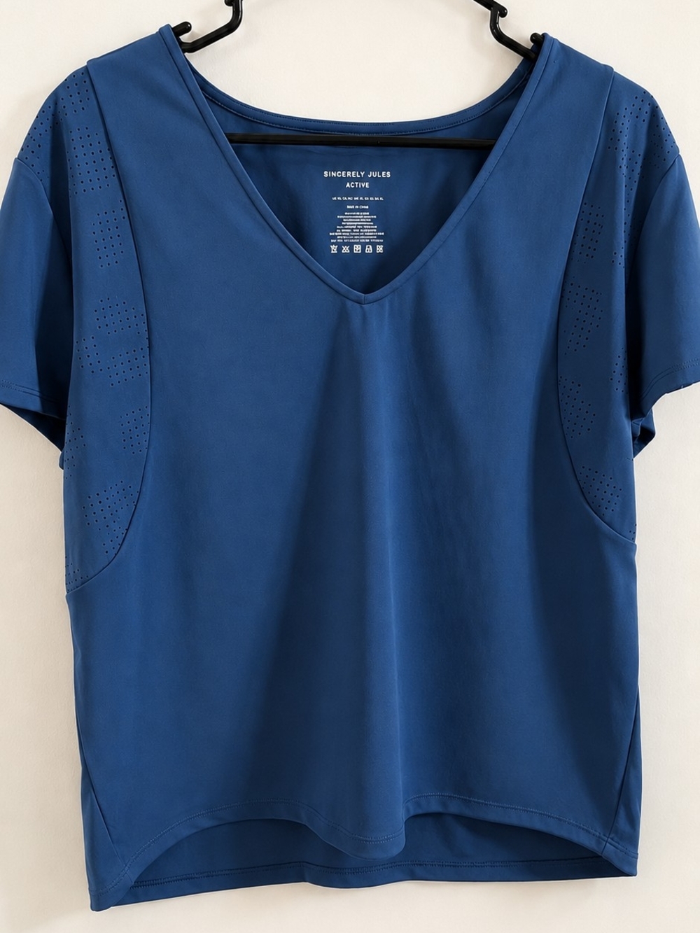 Sincerely Jules Active Blue Performance Top XL Athleisure Tee